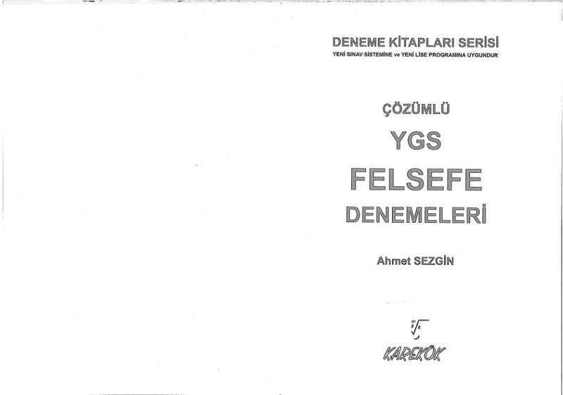 Karekok YGS Felsefe Denemeleri