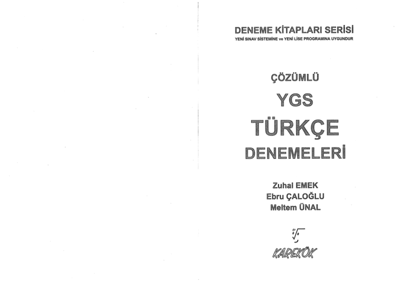 Karekök Yayınları YGS Türkçe Deneme Sınavları