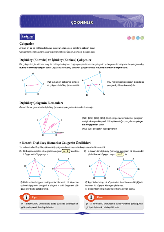 Kartezyen Yayınları Geometri Çokgenler Konu Anlatımı