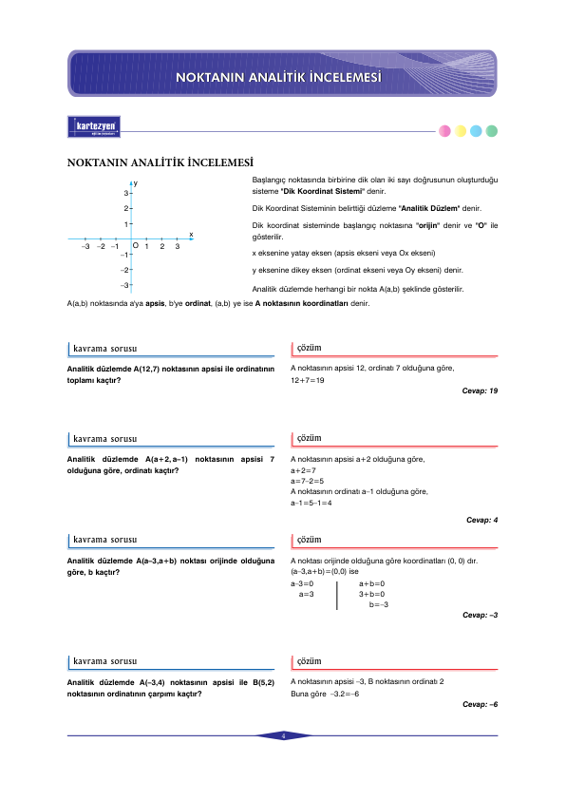 Kartezyen Geometri: Nokta ve Doğru Analitiği
