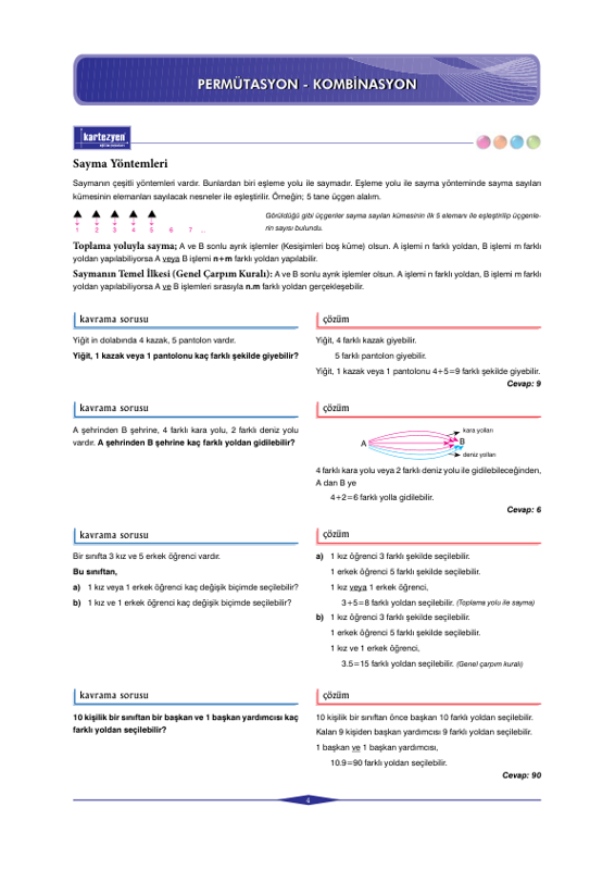 Kartezyen Matematik Permütasyon ve Kombinasyon