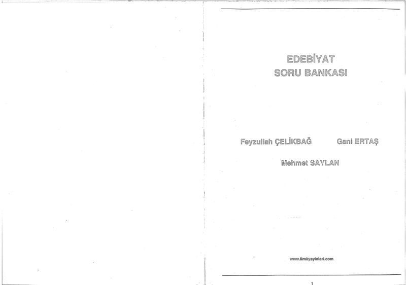 Limit LYS Edebiyat Soru Bankası B Serisi