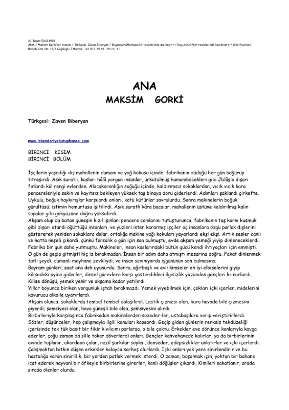 Maksim Gorki Ana