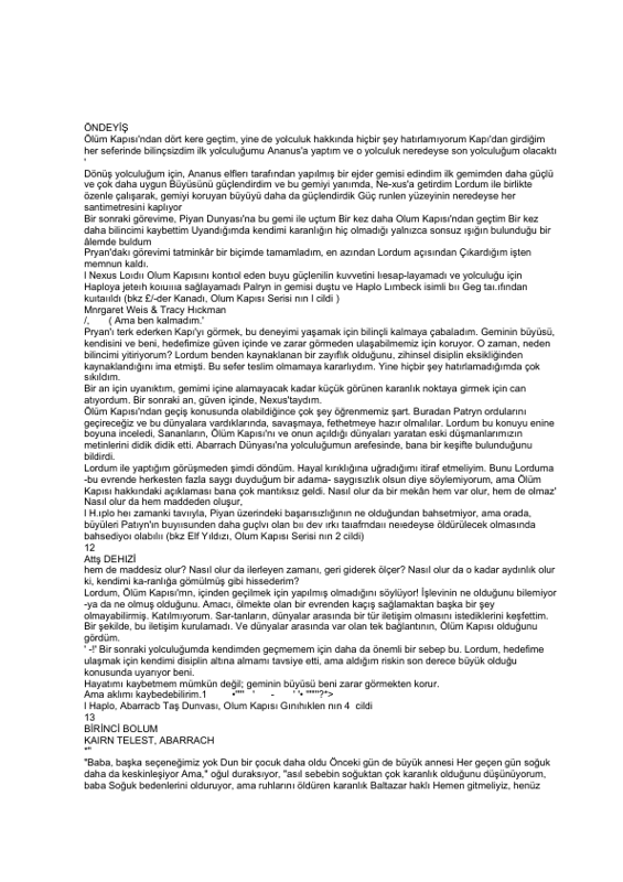 Margaret Weis Ve Tracy Hickman Olum Kapısı 3 Ateş Denizi