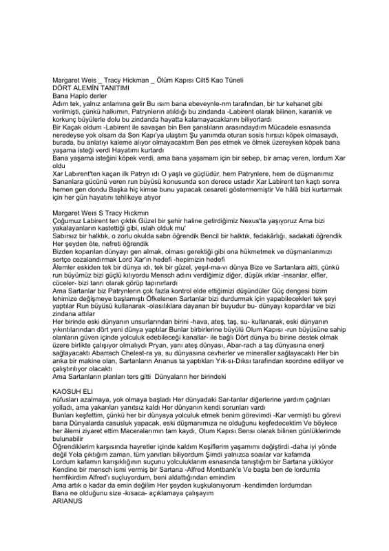 Ölüm Kapısı 5: Kao Tüneli - Margaret Weis & Tracy Hickman