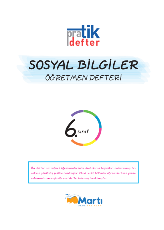 Martı 6. Sınıf Sosyal Bilgiler Pratik Defter