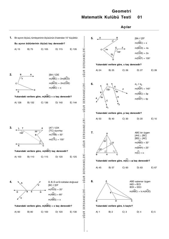 Matematik Kulübü Geo Yaprak Testi