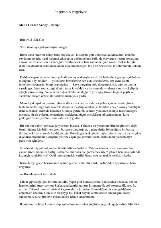 Melih Cevdet Anday Raziye