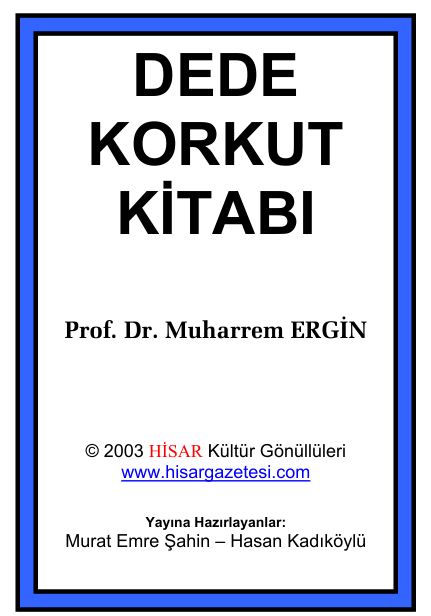 Muharrem Ergin Dede Korkut Kitabı