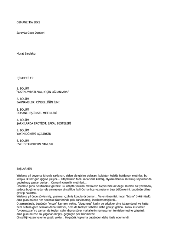 Murat Bardakçı Osmanlıda Seks