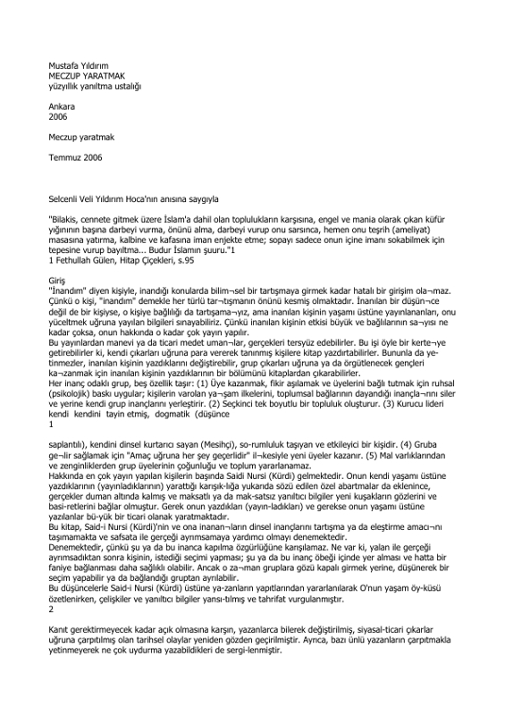 Mustafa Yıldırım Meczup Yaratmak