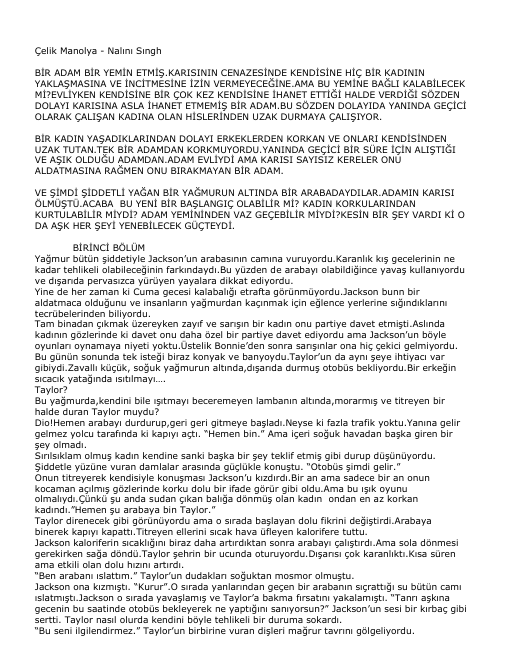 Nalini Singh Çelik Manolya