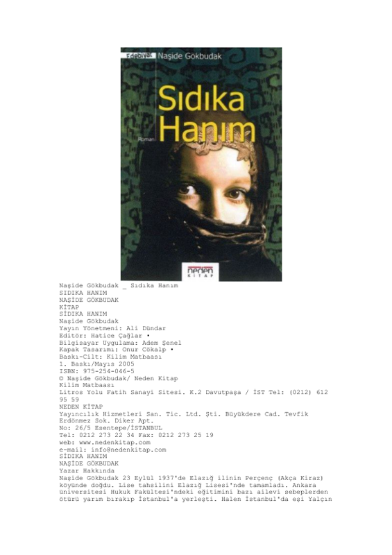 Nâside Gökbudak: Sidika Hanım
