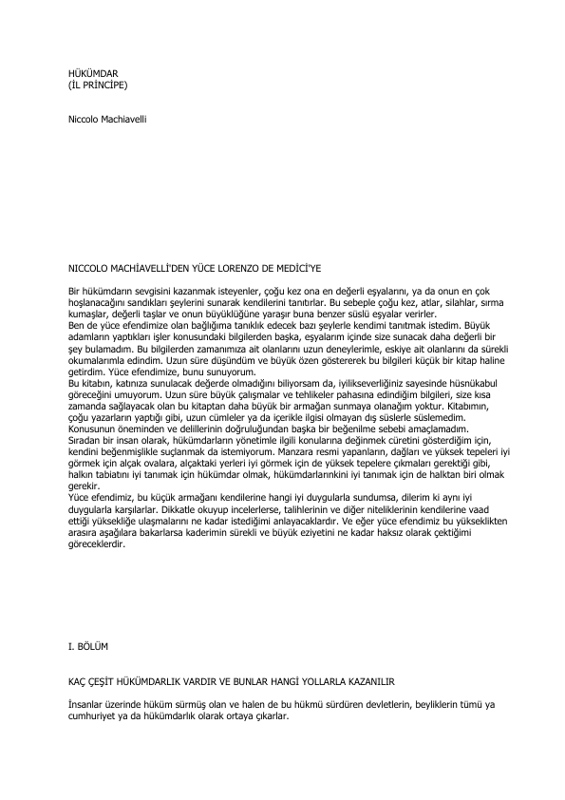 Niccolò Machiavelli - Prens