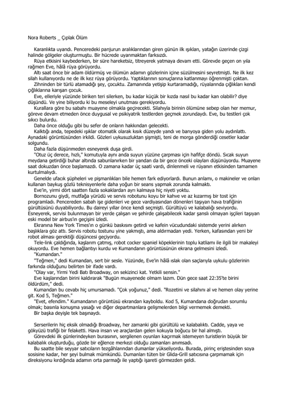 Çıplak Ölüm - Nora Roberts
