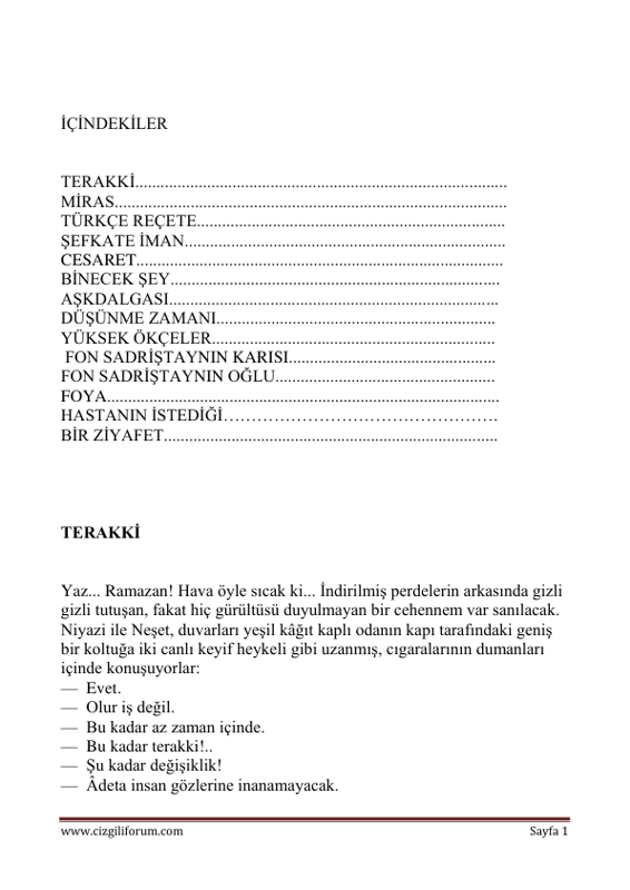 Ömer Seyfettin - Terakki: Modernleşme Eleştirisi