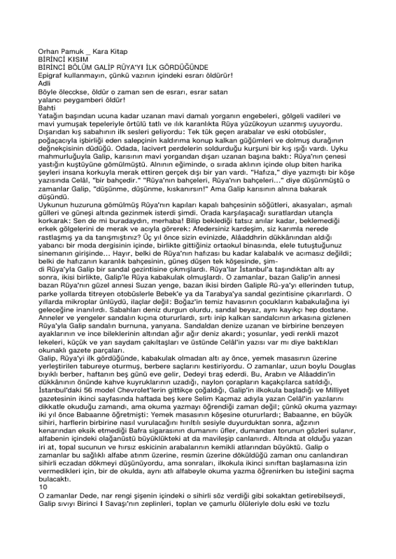Kara Kitap: Kimlik ve Kayıp Üzerine Bir Labirent