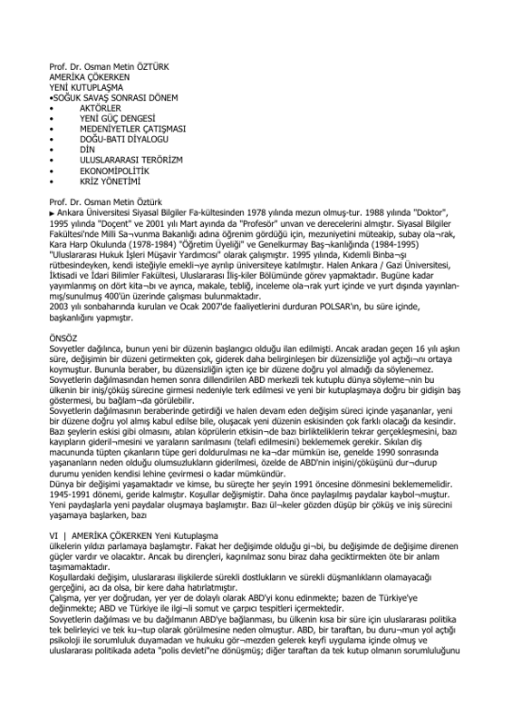 Amerika: Kültür, Siyaset ve Toplum - Osman Metin Öztürk