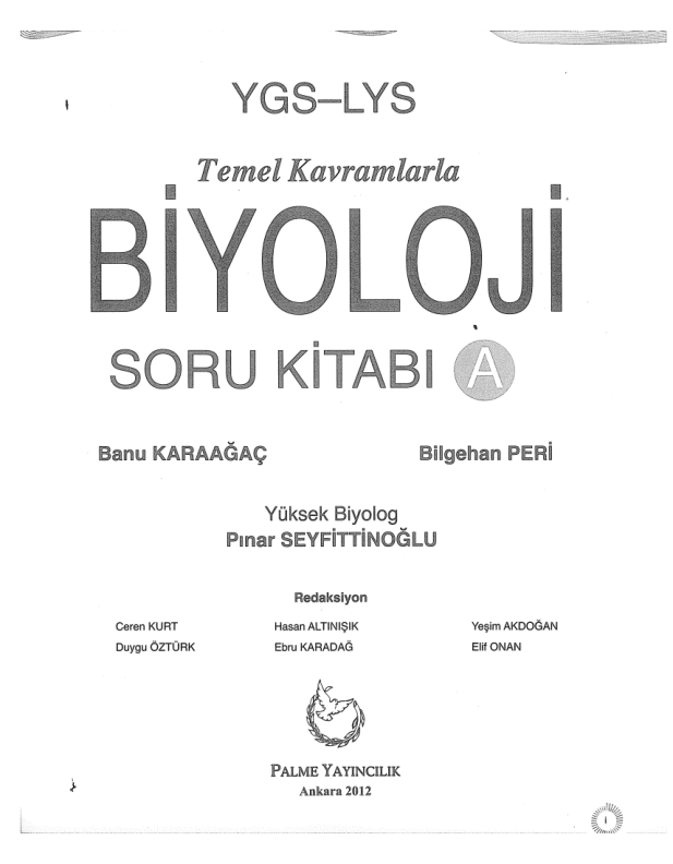 Palme YGS LYS Biyoloji A