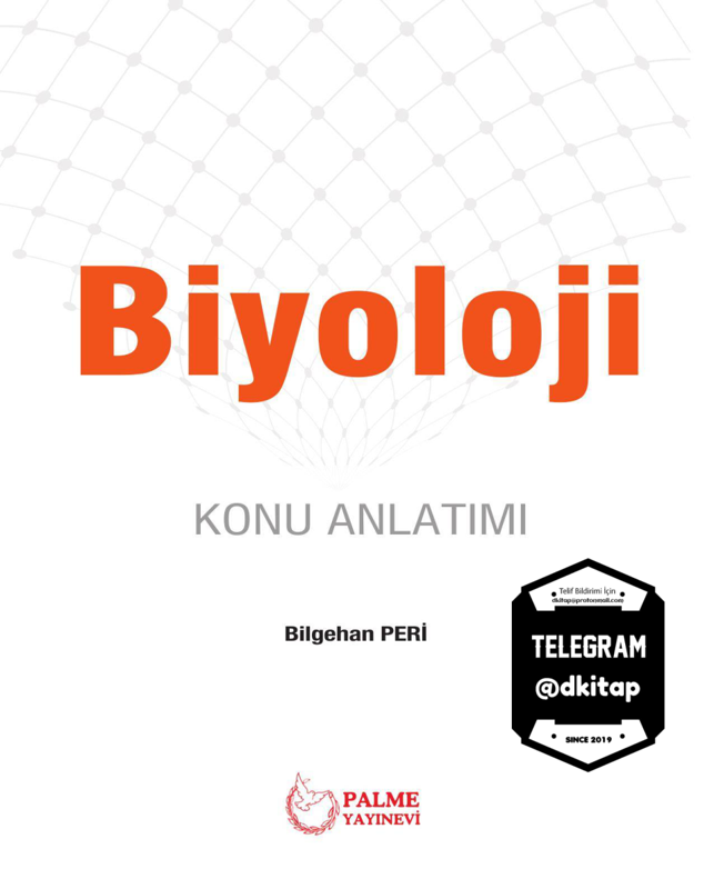 Palmeyayınları TYT Biyoloji Konu Anlatım Kitabı 2020