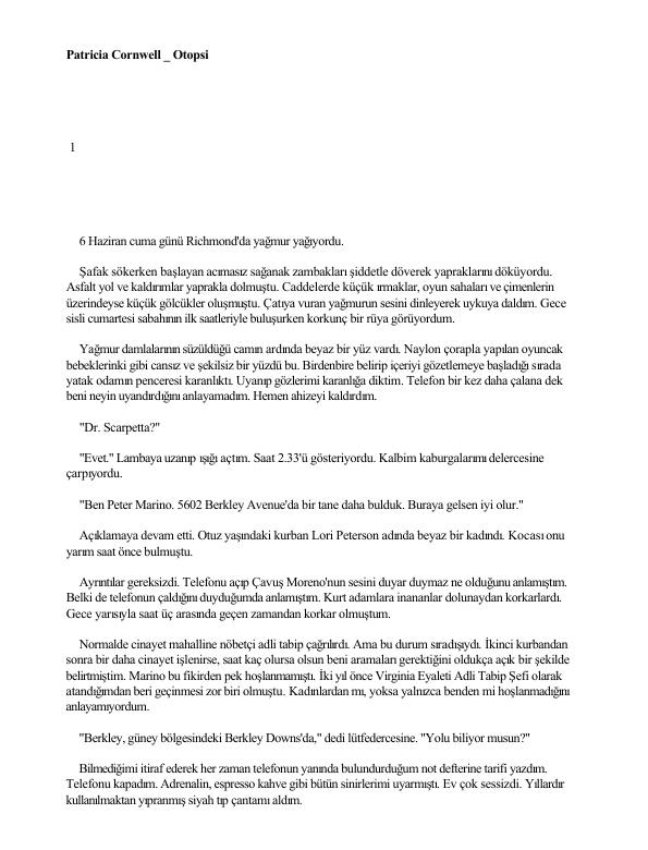 Otopsi: Dr. Scarpetta'nın Adli Macerası