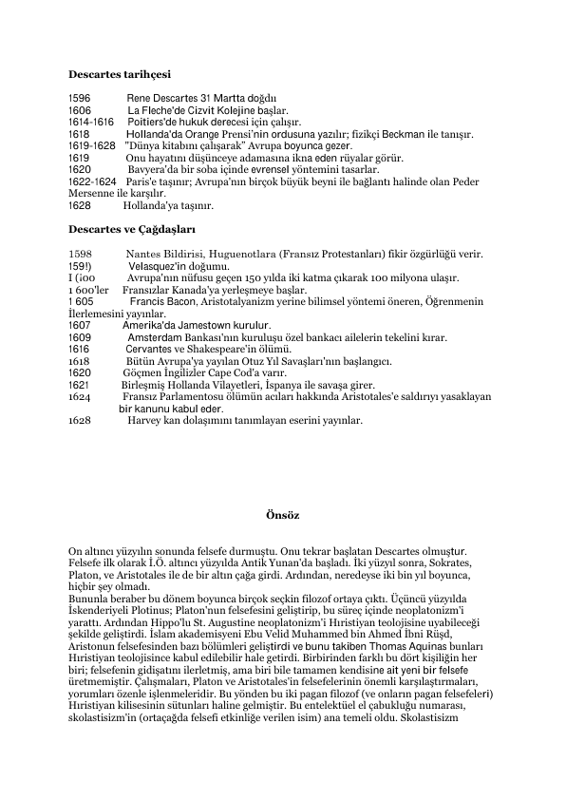 Paul Strathern 90 Dakikada Descartes