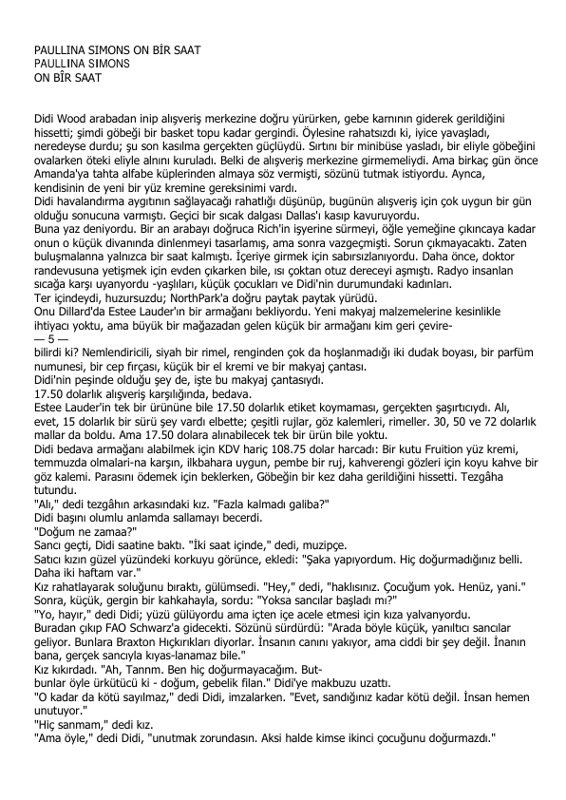 On Bir Saat - Paullina Simons