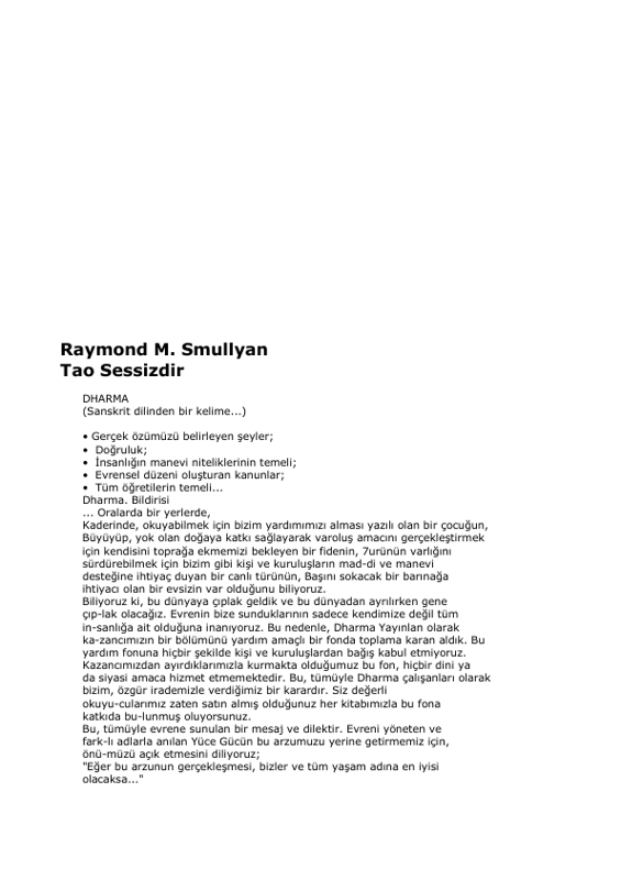 Raymond Merrill Smullyan Tao Sessizdir