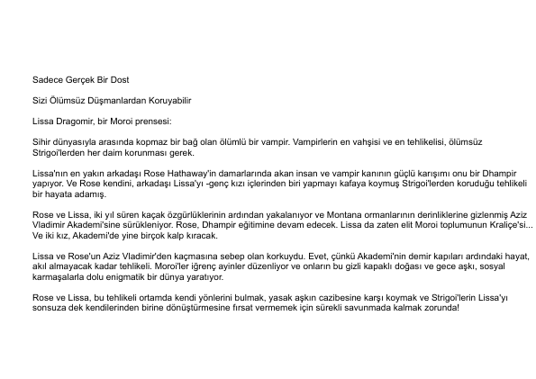 Vampir Akademisi: Karanlık Dünyada Bir Aşk ve İhanet Hikayesi
