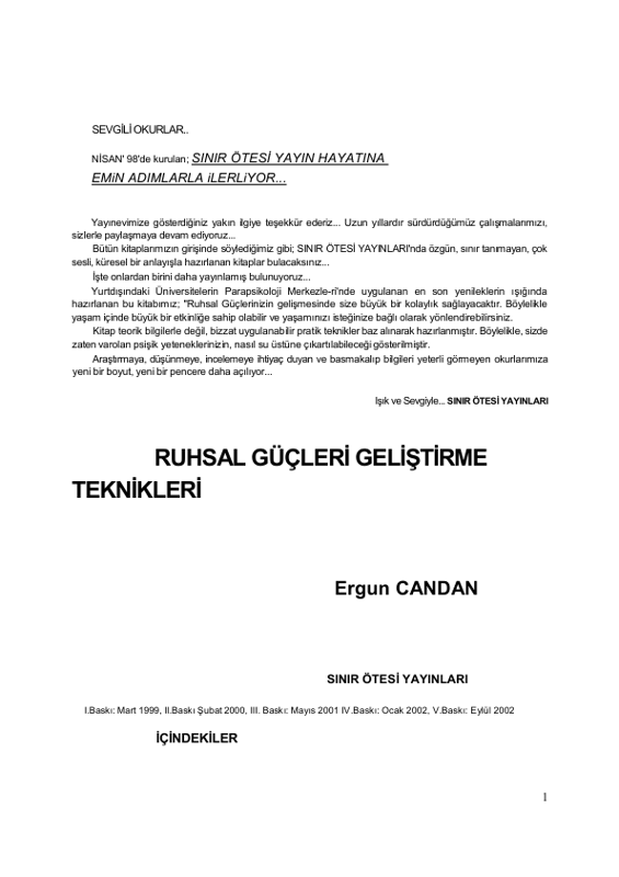 Ruhsal Güçleri Geliştirme Teknikleri