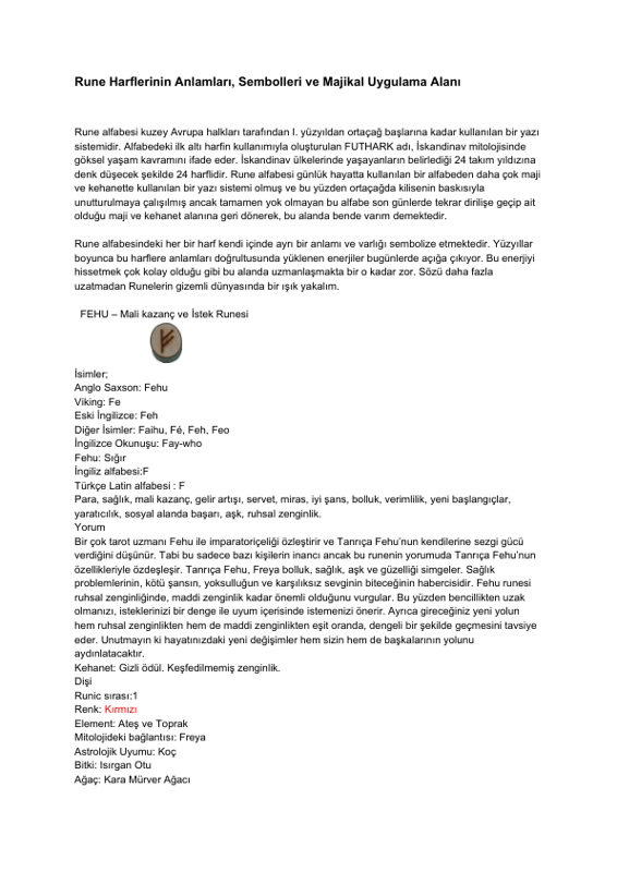 Rune Harflerinin Anlamlar ve Sembolleri Majikal Kullanım Alanları Odin 1
