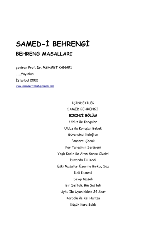 Behrengi Masalları - Samed Behrengi