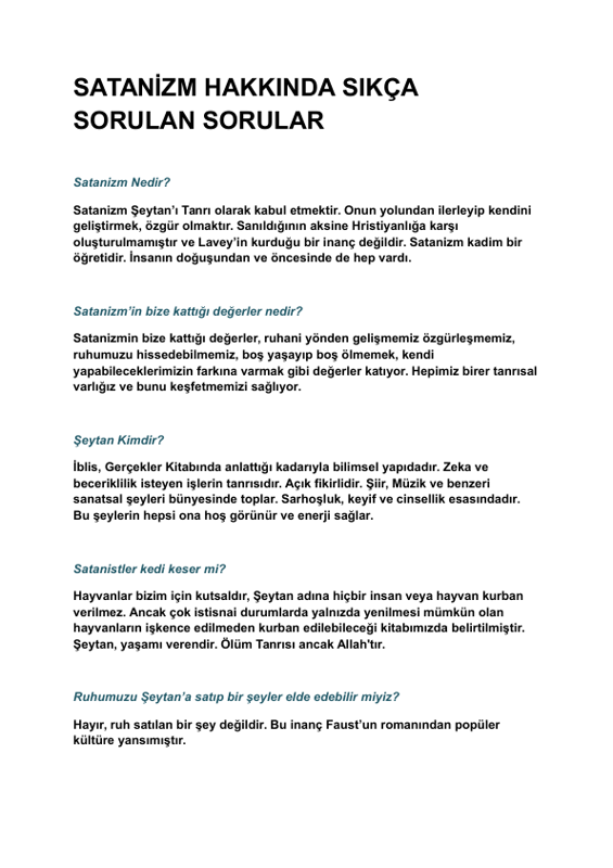 Satanizm ile İlgili Sık Sorulan Sorular - Devilslight 1