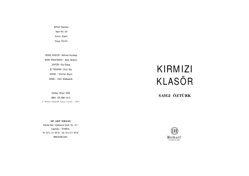 Kırmızı Klasör - Saygı Öztürk