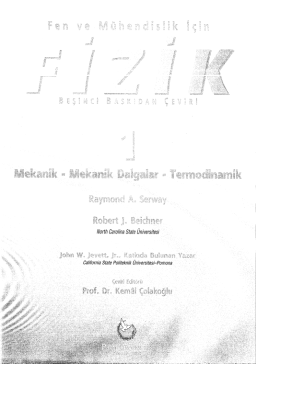 Serway Fizik 1 Türkçe Kitap