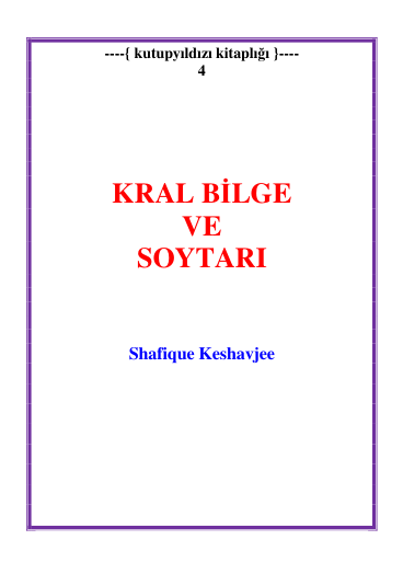 Shafique Keshavjee Kral Bilge Ve Soytari
