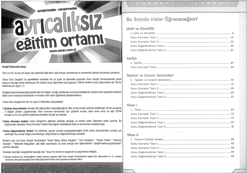 Sinav LYS Matematik O.S.B