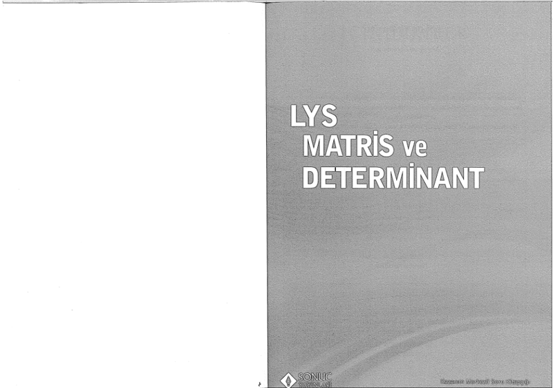Sonuç LYS Matris ve Determinant Soru Bankası