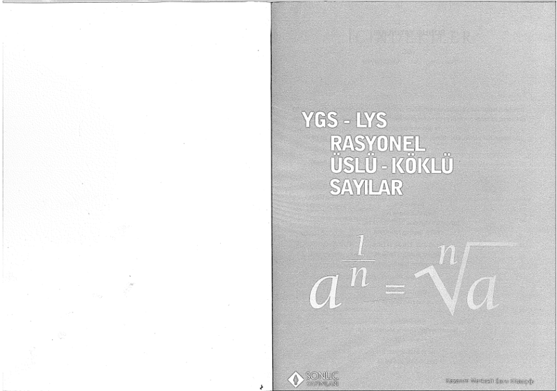 Sonuç YGS LYS Rasyonel Üslü ve Kök Sayılar