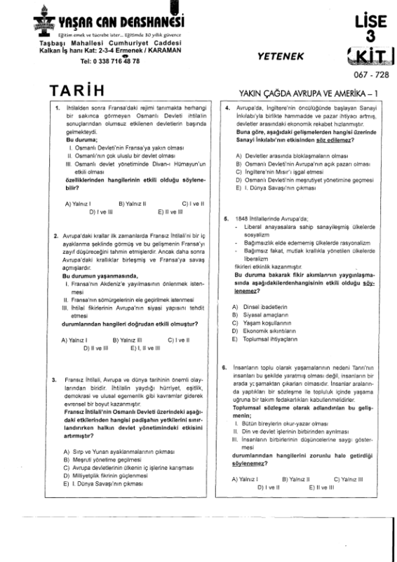 Tarih Yaprak Test Yasar Can OSM.Tar