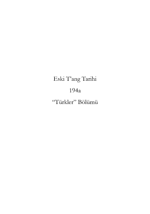 Togan Kara Baysal - Eski Tang Tarihi