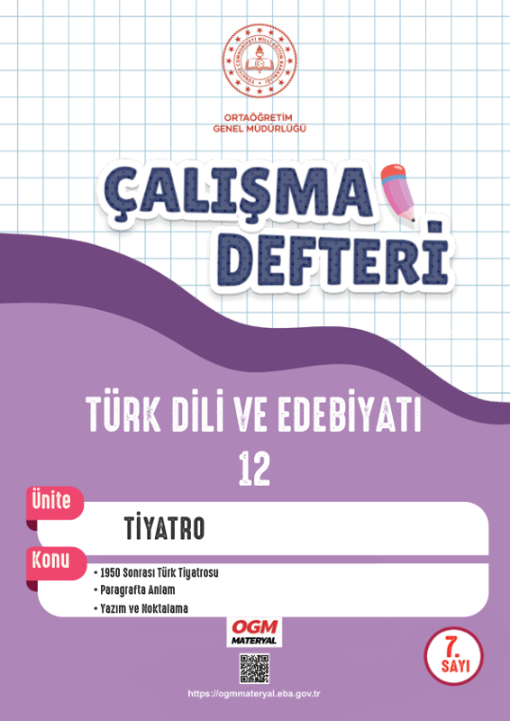 12. Sınıf Türk Dili ve Edebiyatı Çalışma Kitabı