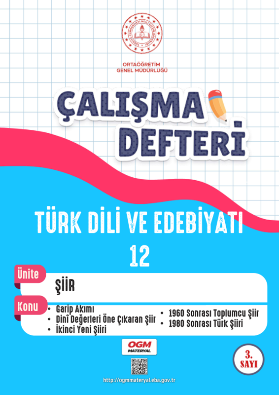 Türk Dili Ve Edebiyatı 12 Çalışma Kitabı Çalışma Defteri