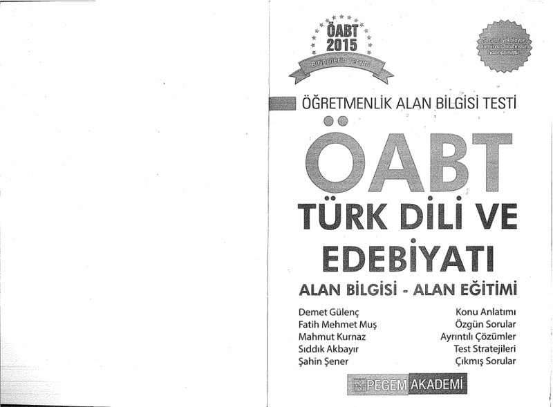 Türk Dili ve Edebiyatı OABT Konu Anlatımlı Kitap