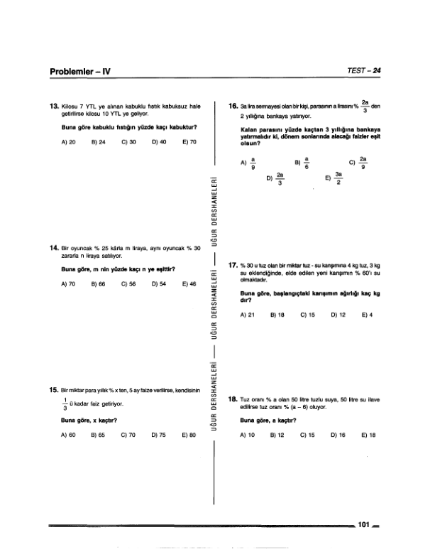 Uğur Ders Matematik-Geometri 2 Soru Bankası